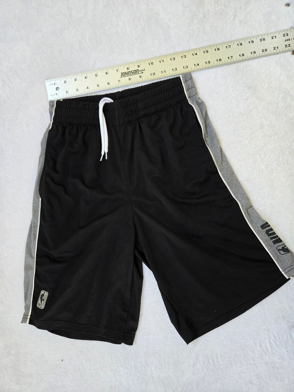 NBA Shorts Mens M  Black Logo Pull On Drawstring Stretch Basketball Active